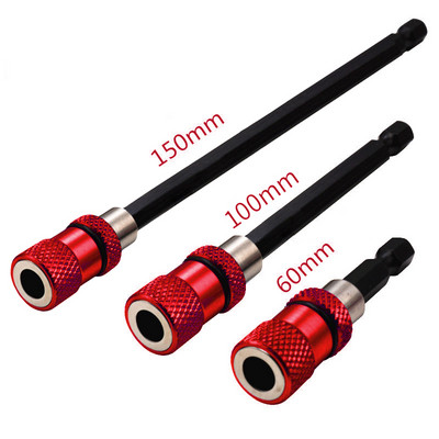 Μαγνητικό κατσαβίδι 1/4 ιντσών επέκτασης ράβδου κεφαλής Μαγνητικό κατσαβίδι Μοχλός γρήγορης μεταφοράς αυτοασφαλιζόμενη ράβδο προέκτασης 60/100/150 mm Εργαλεία χειρός