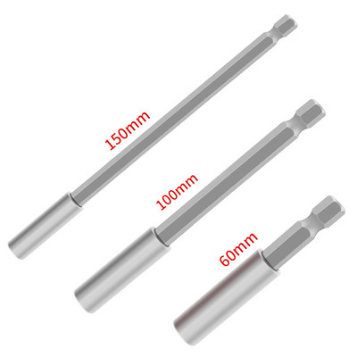 Μαγνητικό κατσαβίδι 1/4 ιντσών επέκτασης ράβδου κεφαλής Μαγνητικό κατσαβίδι Μοχλός γρήγορης μεταφοράς αυτοασφαλιζόμενη ράβδο προέκτασης 60/100/150 mm Εργαλεία χειρός
