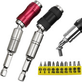 1/4 sešstūra magnētiskā leņķa adapteris skrūvgriežam, urbjmašīnai, pagriežamam bloķēšanas uzgalim ātrā turētāja vadotnes urbjmašīna, kokapstrādes pagarinātājs