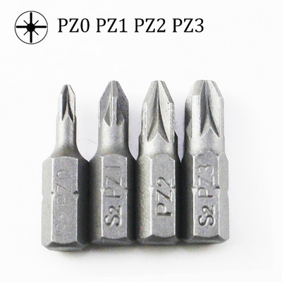 10 bucăți 1/4" 6,35 mm PZ0 PZ1 PZ2 PZ3 Biți de șurubelniță Hex Pozi 25 mm Set de unelte electrice hexagonale