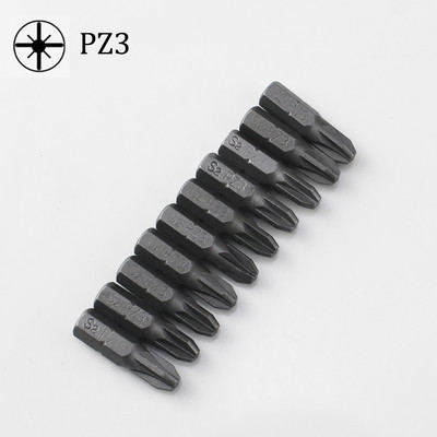 10 bucăți 1/4" 6,35 mm PZ0 PZ1 PZ2 PZ3 Biți de șurubelniță Hex Pozi 25 mm Set de unelte electrice hexagonale