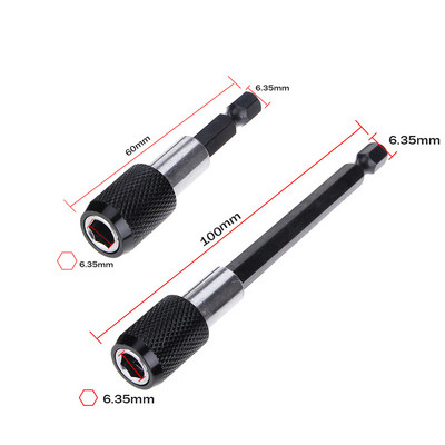 Towayer 1/4 inčni šesterokutni držač odvijača s brzim otpuštanjem, držač bitova s podesivim prstenom, produžna šipka 60 mm 100 mm 150 mm
