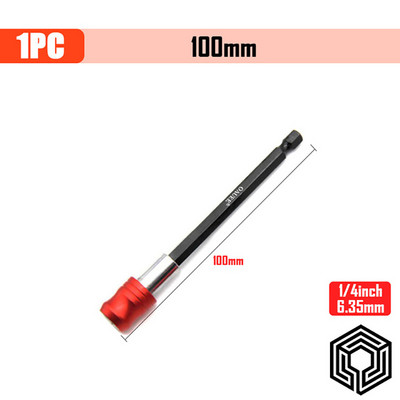 Towayer 1/4 inčni šesterokutni držač odvijača s brzim otpuštanjem, držač bitova s podesivim prstenom, produžna šipka 60 mm 100 mm 150 mm