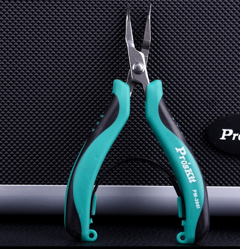 Proskit PM-396I Πένσα με καμπύλη μύτη AISI 420 από ανοξείδωτο χάλυβα, ανθεκτική στη διάβρωση, κατάλληλη για ηλεκτρονικά είδη, κοσμήματα, χειροτεχνίες