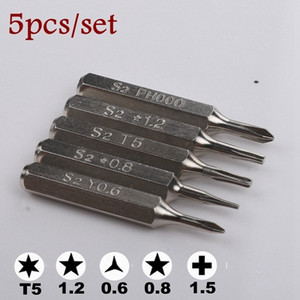 Precíziós, kiváló minőségű csavarhúzó bit S2 28mm×H4 3/25" TORX T2 T5 Phillips kéziszerszámok 3db iphone6/6S/7S/7P/8/8P/X/XR/MAX készülékhez