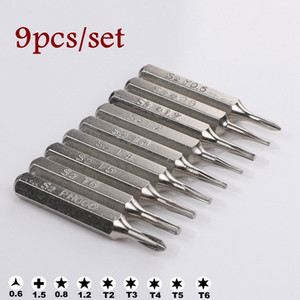 Precíziós, kiváló minőségű csavarhúzó bit S2 28mm×H4 3/25" TORX T2 T5 Phillips kéziszerszámok 3db iphone6/6S/7S/7P/8/8P/X/XR/MAX készülékhez