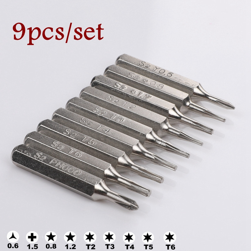 Precíziós, kiváló minőségű csavarhúzó bit S2 28mm×H4 3/25" TORX T2 T5 Phillips kéziszerszámok 3db iphone6/6S/7S/7P/8/8P/X/XR/MAX készülékhez