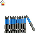 AUTOTOOLHOME 10gab PH1 PZ1 PZ2 PZ3 Skrūvgriežu uzgaļu komplekts Hex Magnetic Anti Slip Phillips Electric L 25 50mm Elektroinstrumentu piederumi