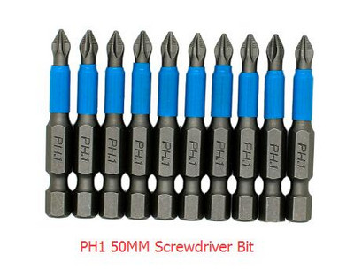 AUTOTOOLHOME 10gab PH1 PZ1 PZ2 PZ3 Skrūvgriežu uzgaļu komplekts Hex Magnetic Anti Slip Phillips Electric L 25 50mm Elektroinstrumentu piederumi
