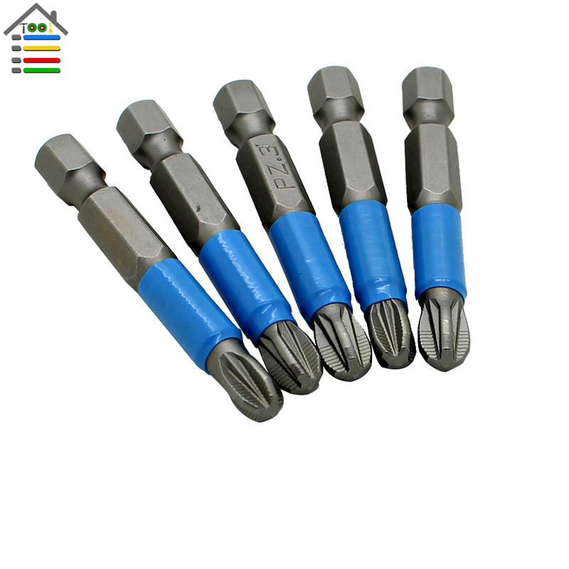 AUTOTOOLHOME 10gab PH1 PZ1 PZ2 PZ3 Skrūvgriežu uzgaļu komplekts Hex Magnetic Anti Slip Phillips Electric L 25 50mm Elektroinstrumentu piederumi