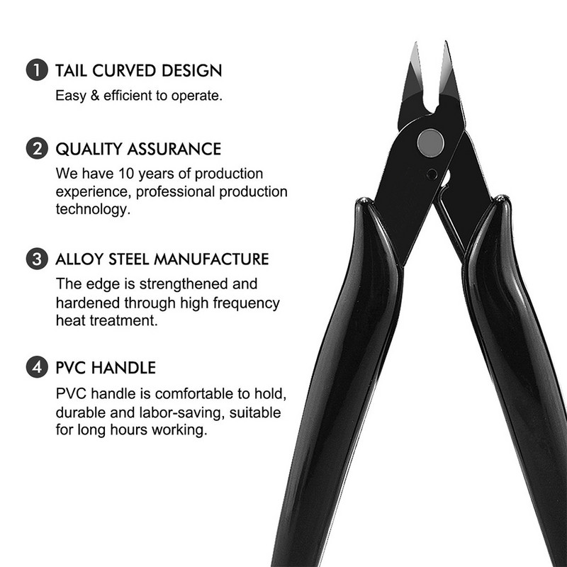 Clești diagonale de 5 inchi Petpig Clești de tăiat cabluri electrice practice pentru tăiere tăieturi laterale Mini clește înțesat Unelte de mână