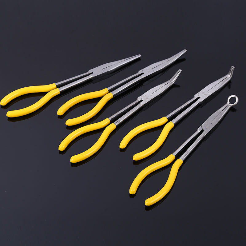 Augsta oglekļa tērauda garās knaibles, taisni saliekti uzgali Mehāniskā aprīkojuma rokas instrumenti