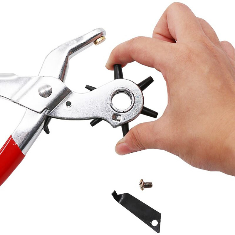 Többfunkciós lyukasztó fogó kerek lyuk ovális lyuk barkácsszerszám óraszíj Háztartási bőrműves bőr övlyukasztó fogó