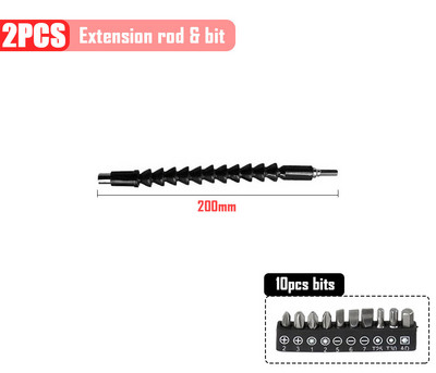 Regulējams 105 grādu taisnleņķa piegrieznis skrūvgrieža instrumentu komplekts 1/4 sešstūra kāts elektrourbjmašīnas skrūvgriežu uzgaļu instrumentiem