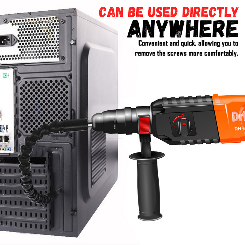 Regulējams 105 grādu taisnleņķa piegrieznis skrūvgrieža instrumentu komplekts 1/4 sešstūra kāts elektrourbjmašīnas skrūvgriežu uzgaļu instrumentiem