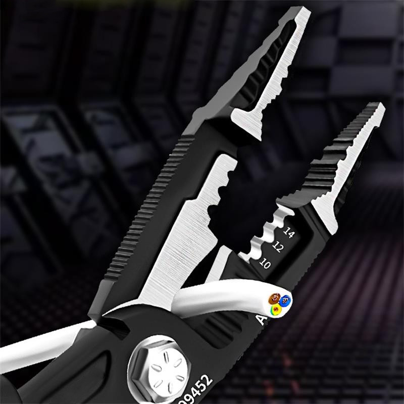 9 viename rankinio įrankio užspaudimo įrankis Aštrios nosies lupimo replės Elektrikas Specialus įrankis Daugiafunkcis vielos nuėmiklis pjovimo replės