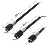 1/4 collas sešstūra roktura ātrās atbrīvošanas skrūvgrieža magnētiskais uzgaļu turētājs ar regulējamu apkakles pagarinājuma stieņa stieni 60 mm 100 mm 150 mm