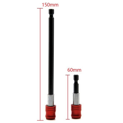 1/4 collas sešstūra roktura ātrās atbrīvošanas skrūvgrieža magnētiskais uzgaļu turētājs ar regulējamu apkakles pagarinājuma stieņa stieni 60 mm 100 mm 150 mm