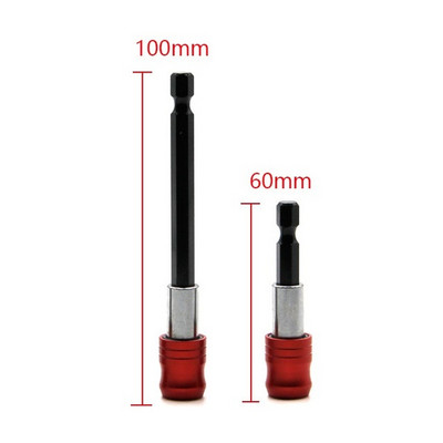 1/4 collas sešstūra roktura ātrās atbrīvošanas skrūvgrieža magnētiskais uzgaļu turētājs ar regulējamu apkakles pagarinājuma stieņa stieni 60 mm 100 mm 150 mm