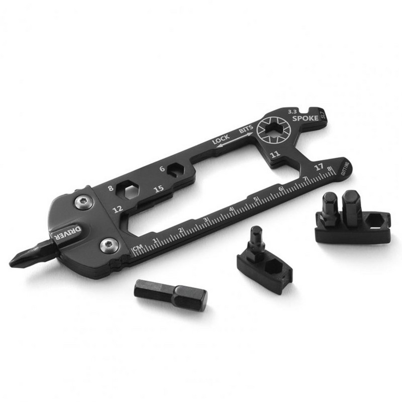 16 vienā pārnēsājams nerūsējošā tērauda skrūvgrieža uzgriežņu atslēgas lineāls Daudzfunkcionāls MTB kalnu riteņbraukšanas uzgriežņu atslēga velosipēda remonta rīks