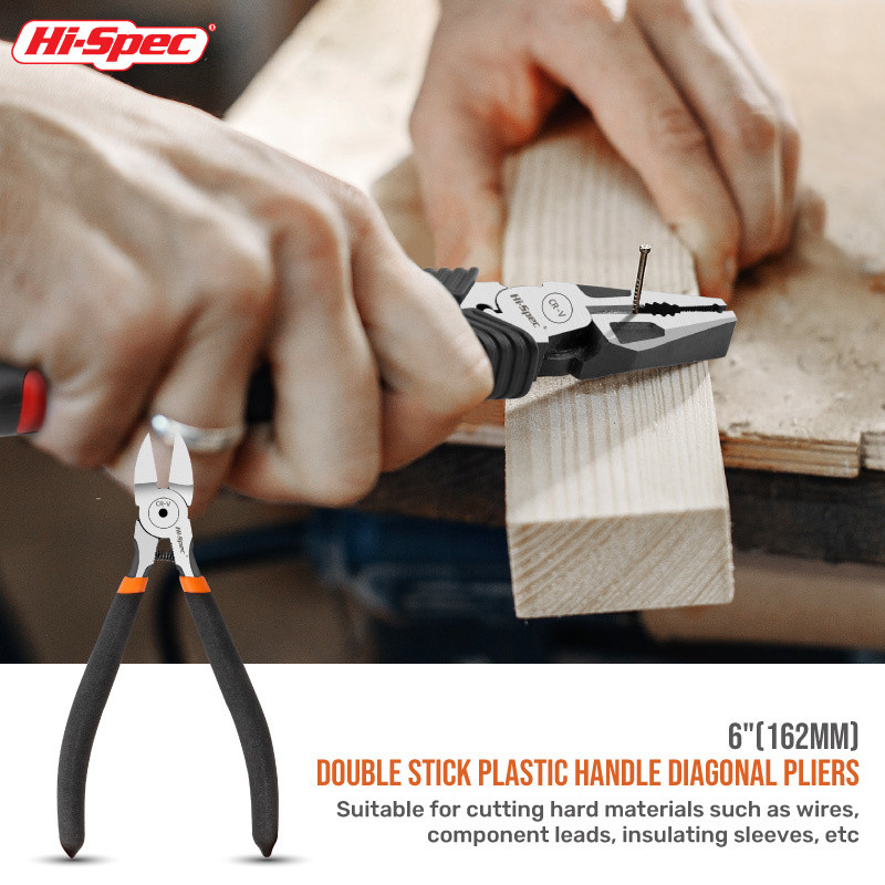 Hi-Spec 150mm-es átlós vágófogó 6" huzalcsupaszító szerszám Oldalsó vágó Kábelsorja Fogó Villanyszerelők Barkács javító kéziszerszámok