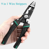 9 viename rankinio įrankio užspaudimo įrankis Aštrios nosies lupimo replės Elektrikas Specialus įrankis Daugiafunkcis vielos nuėmiklis pjovimo replės