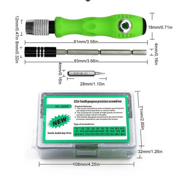 Комплект многофункционални отвертки 32 в 1 Професионални магнитни битове Отвертка Мини калъф за инструменти за iPhone Мобилен часовник с камера PC