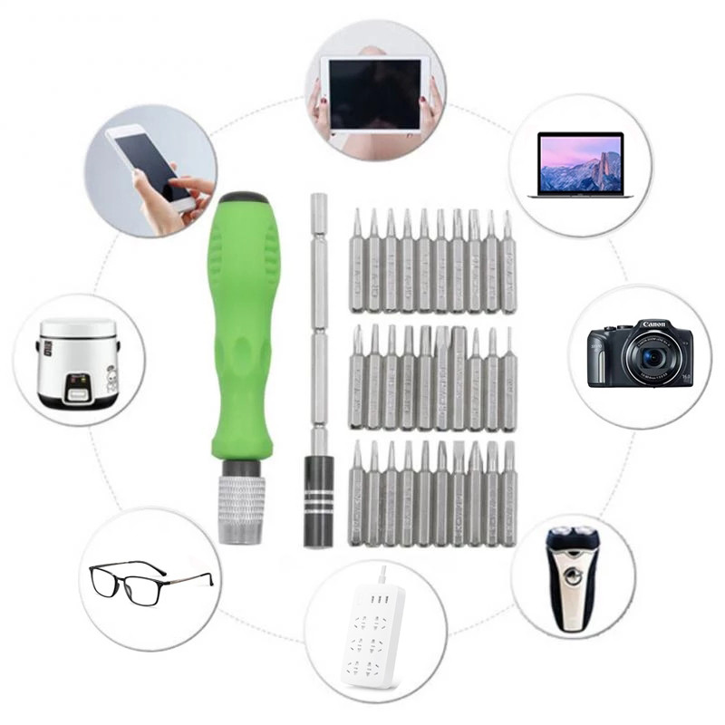 32 az 1-ben többfunkciós csavarhúzó készlet, professzionális mágneses bitek csavarhúzó mini szerszámtok iPhone mobil fényképezőgéphez, PC karóra