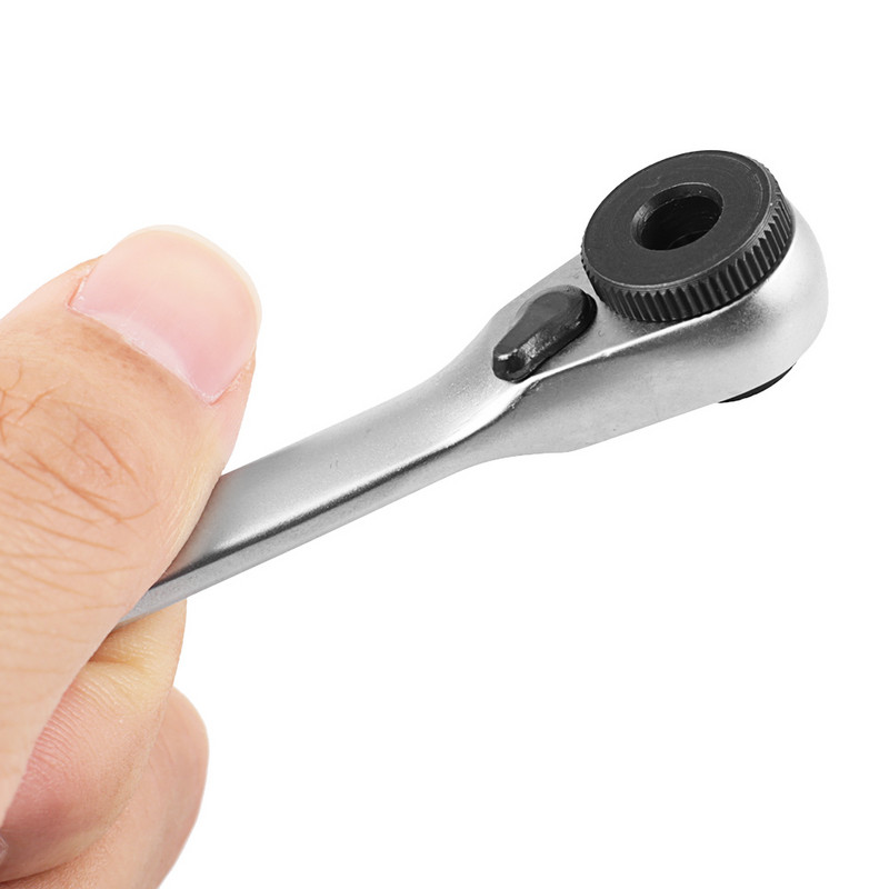 Mini 1/4 hüvelykes, kétvégű, gyorscsatlakozós racsnis csavarkulcs csavarhúzó bit szerszám, racsnis fogantyúval