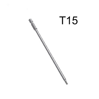 1 db 150 mm-es hosszú-T40 mágneses Torx csavarhúzó bitkészlet elektromos csavarhúzófej, T8, T9, T10, T15, T20, T25, T27, T30, T35, T40