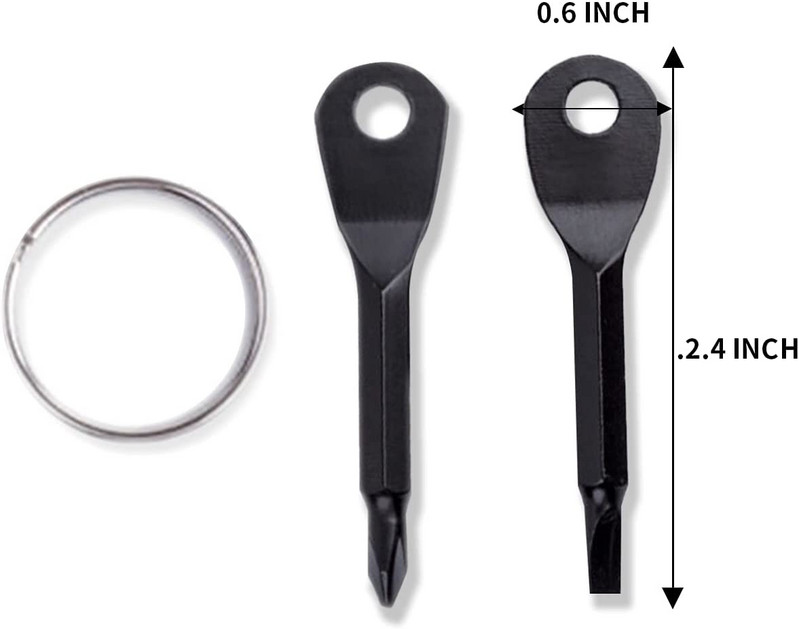 2Pcs Mini Key Shape Ring Pocket Odvijač Kit Privjesak Alat Survive Utility Tactical Outdoor Multi-function Set odvijača