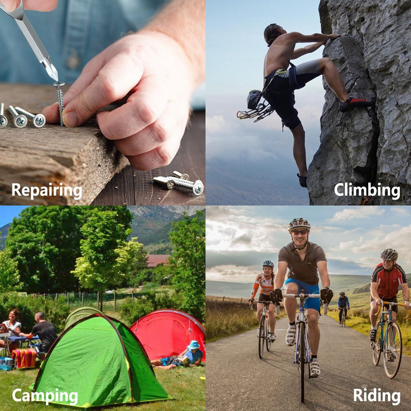 2Pcs Mini Key Shape Ring Pocket Odvijač Kit Privjesak Alat Survive Utility Tactical Outdoor Multi-function Set odvijača