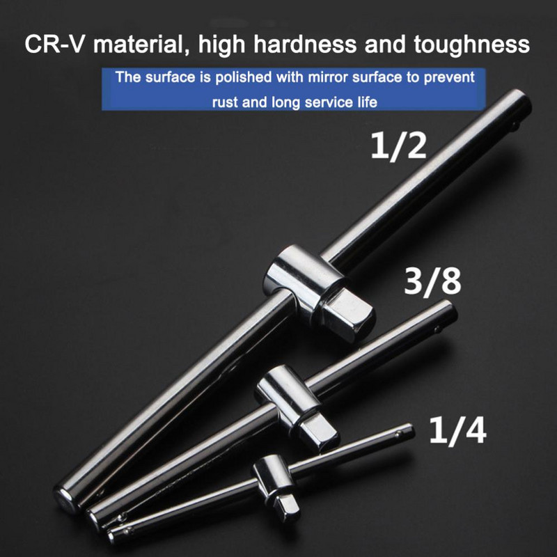 1/4 3/8 1/2 pogonski nasadni ključ Produžetak klizna T šipka Alati za popravak automobila Rukavac klizna šipka Primjena sile Šipka Ključ za cijevi