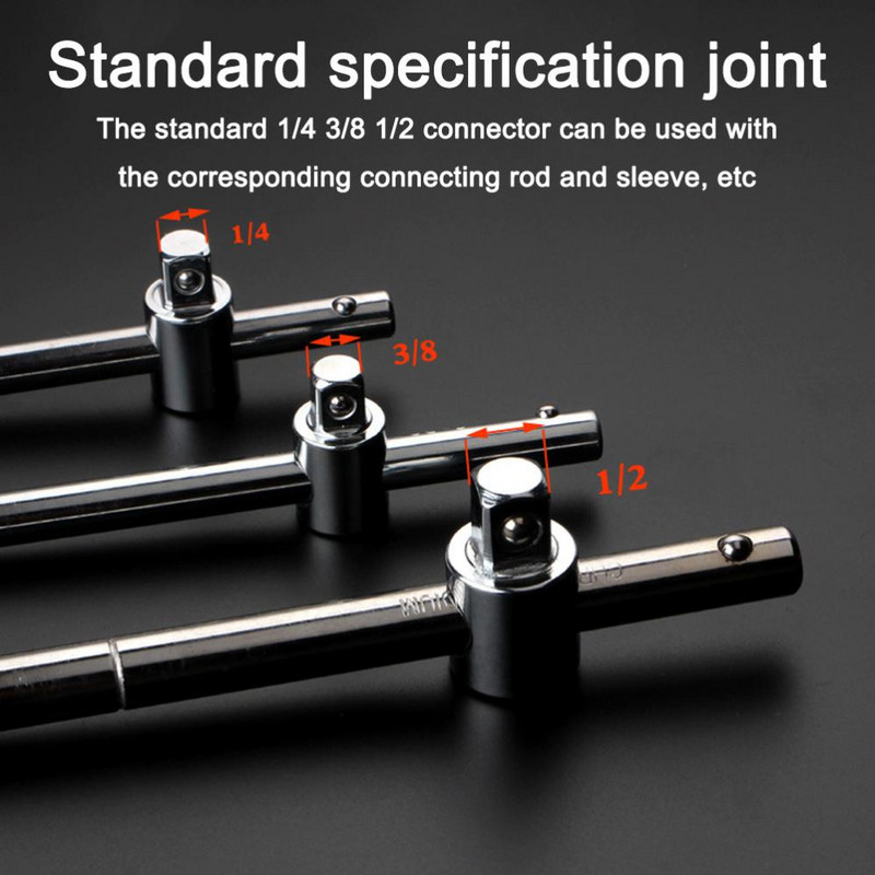 1/4 3/8 1/2 pogonski nasadni ključ Produžetak klizna T šipka Alati za popravak automobila Rukavac klizna šipka Primjena sile Šipka Ključ za cijevi