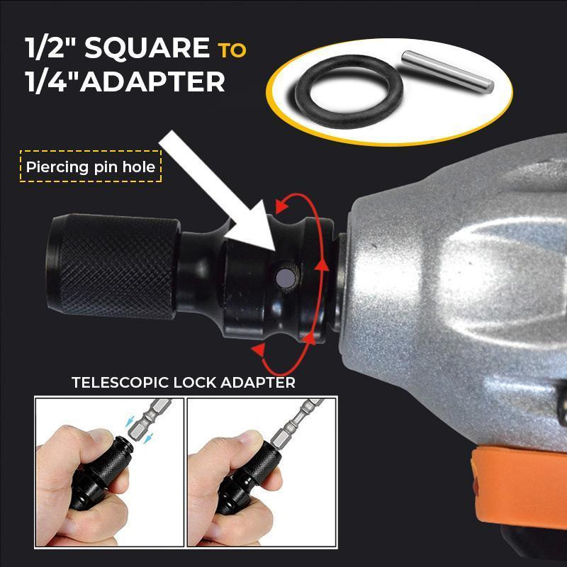 Adaptor convertor priză 1/2 la 1/4 inch cheie dubă Crafhtam Convertor priză cheie electrică Adaptor manșon de conversie unealtă de mână