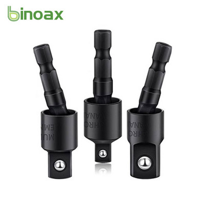 Binoax 360° Rorotable Electric Power Drill Sockets Adapter Set for Impact Driver with Hex Shank 1/4" 3/8" 1/2"