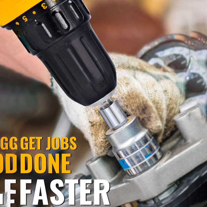 Binoax Seturi de adaptoare prize pentru mașină de găurit electric rotativ 360° pentru șofer cu impact cu tijă hexagonală 1/4" 3/8" 1/2"