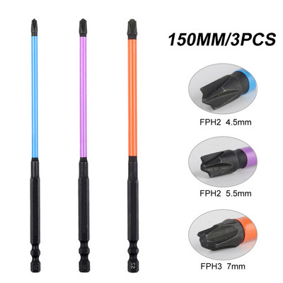 3 buc șurubelniță în cruce cu magnetism special, din oțel aliat, șurubelniță cu cap de loturi FPH1 FPH2 FPH3 unealtă electrică