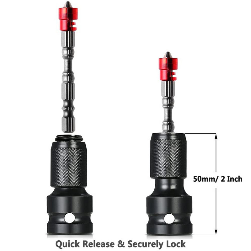 1/2 inch pătrat la 1/4 inch hexagonal cu clichet cheie tubulară adaptor set chei convertizor de antrenare instrument de impact
