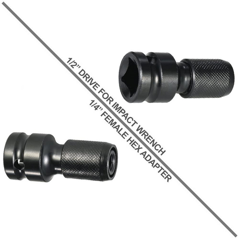 1/2 inch pătrat la 1/4 inch hexagonal cu clichet cheie tubulară adaptor set chei convertizor de antrenare instrument de impact