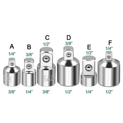1/4" 3/8" 1/2" reketinio veržliarakčio pavaros lizdo adapterio keitiklis, oro smūgio sumažinimo meistro lizdo veržliarakčio adapterio rankinių įrankių rinkinys
