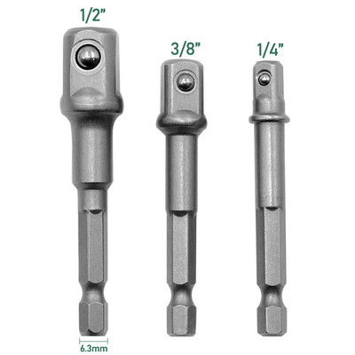 1/4" 3/8" 1/2" reketinio veržliarakčio pavaros lizdo adapterio keitiklis, oro smūgio sumažinimo meistro lizdo veržliarakčio adapterio rankinių įrankių rinkinys