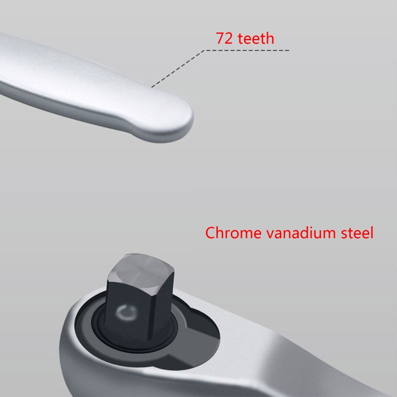 Mini ključ s čegrtaljkom od visokougljičnog čelika Mini nasadni ključ s čegrtaljkom Ručni ručni alat Alat za popravak izrađen od visokougljičnog čelika