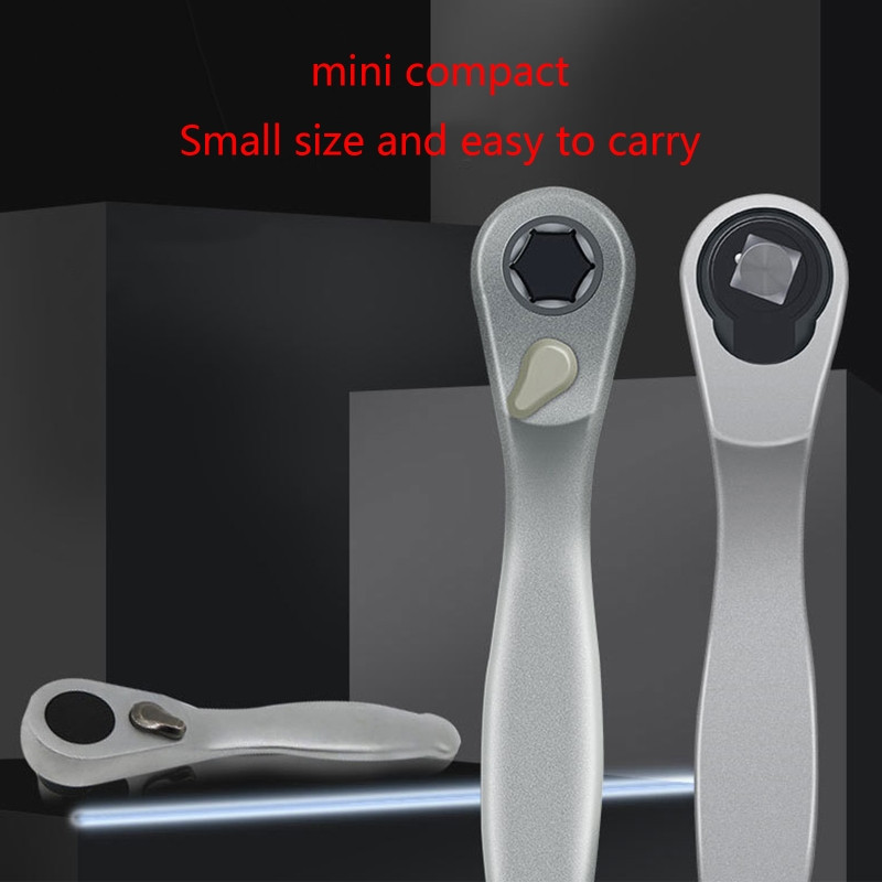 Mini ključ s čegrtaljkom od visokougljičnog čelika Mini nasadni ključ s čegrtaljkom Ručni ručni alat Alat za popravak izrađen od visokougljičnog čelika