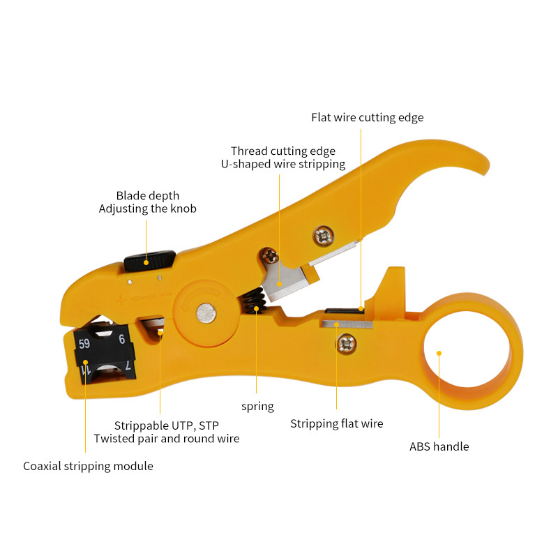 Automaatsed eemaldamistangid Universaalsed koaksiaalkaabli traadi eemaldamise tööriistad kuuskantvõtmega