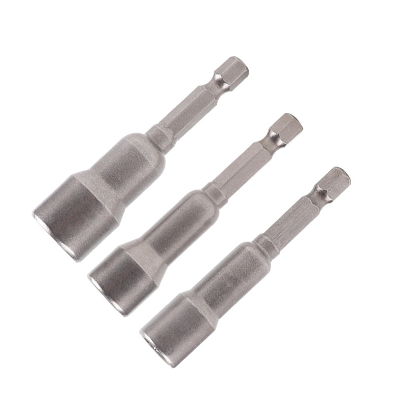 3 gab. Skrūvgrieža ligzdas uzgriežņu atslēgas specifikācija 8 mm 10 mm 12 mm spēcīga magnētisma sešstūra uzmavas sprauslas Uzgriežņu piegrieznis elektroinstrumentam