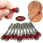 10 τμχ Μαγνητική μύτη κατσαβιδιού Γυψοσανίδας μύτη κατσαβιδιού Ph2 Phillips μύτες κατσαβιδιού 1/4" Εξαγωνικό στέλεχος για ηλεκτρικό εργαλείο