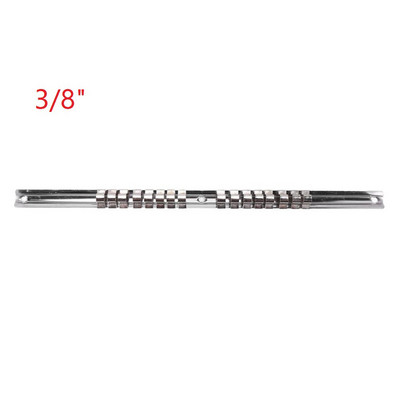 Rozsdamentes acél foglalattartó állványtartó 1/4 3/8 1/2 hüvelykes 16 kapcsos sínes szerszámrendező Tárolás otthoni ipari garázshoz