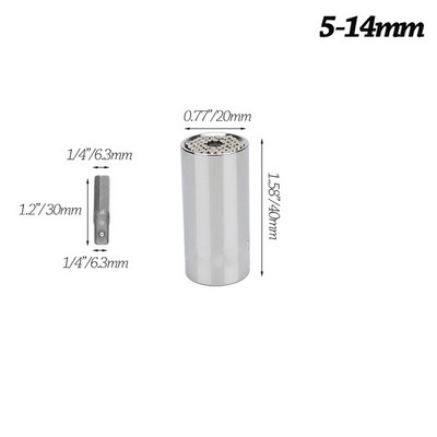 Universāla aparatūras griezes momenta uzgriežņu atslēgas galviņas ligzdas uzmava uzgriežņu atslēgā 7–19 mm Atslēgas atslēga Key Magic pārnēsājami vairāku roku darbarīki