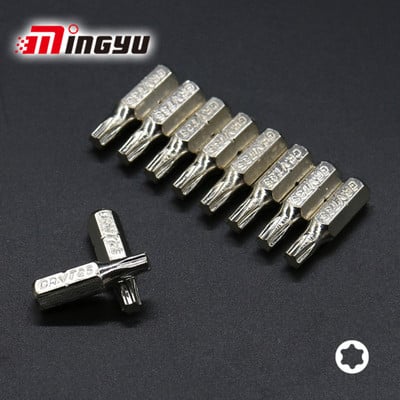 10 vnt 1/4" 25 mm Torx T25 atsuktuvų antgalių rinkinys taisymo įrankių galvanizavimo rinkinys šešiakampio koto gręžimo antgalis elektriniai buitiniai rankiniai įrankiai